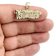 Load image into Gallery viewer, New 10k yellow gold Puerto Rico outline map pendant charm gift fine jewelry 2.6g