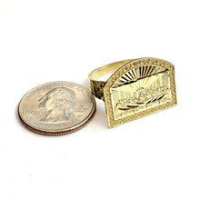 Load image into Gallery viewer, 10k yellow gold last supper religious men's Ring diamond cut jewelry Size 9.5