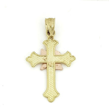 Load image into Gallery viewer, New 14k gold cross espirito Santos pendant fine religious jewelry fine gift 1.4g
