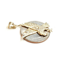Load image into Gallery viewer, 14k yellow Gold eagle Pendant charm gift fine jewelry unisex diamond cut 2.2g