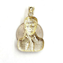 Load image into Gallery viewer, 10k yellow gold Jesus Malverde Narco saint Sinaloa pendant charm fine gift 4g