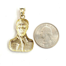 Load image into Gallery viewer, 10k yellow gold Jesus Malverde Narco saint Sinaloa pendant charm fine gift 4g