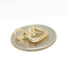 Load image into Gallery viewer, New 14k yellow Gold heart Pendant charm zirconia gift fine jewelry for her 1.2g