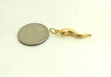Load image into Gallery viewer, New 14k yellow gold 3D hollow horn pendant charm fine gift jewelry unisex 1.2g