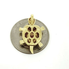 Load image into Gallery viewer, New 14k multi color gold turtle full body pendant charm gift fine jewelry 2.9g