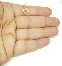 Load image into Gallery viewer, 14k yellow gold star of David Jewish Israel charm pendant religious jewelry 0.6g