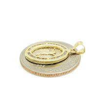 Load image into Gallery viewer, 14k solid yellow gold oval jesus pendant charm cubic zirconia fine jewelry 1.2g