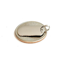 Load image into Gallery viewer, New 14k white Gold solid tiny dog tag name tag Pendant charm shiny jewelry 2.3g