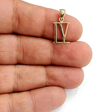 Load image into Gallery viewer, New 14KT Yellow Gold Solid Roman number 4 Pendant charm gift Fine Jewelry 1.2g
