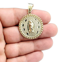 Load image into Gallery viewer, 10k yellow gold round virgin Guadalupe Pendant fine religious jewelry 1.17" 5.1g