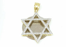 Load image into Gallery viewer, 14k yellow gold star of David Israel pendant Cubic zirconia fine jewelry 3.8g