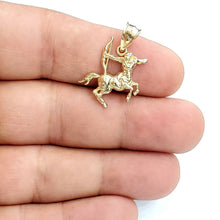 Load image into Gallery viewer, 10k yellow solid Gold Sagittarius Archer Zodiac Sign Pendant fine jewelry 1.4g