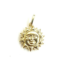 Load image into Gallery viewer, 14k yellow gold hollow sun sol pendant charm astrology fine jewelry 0.62" 1.4g