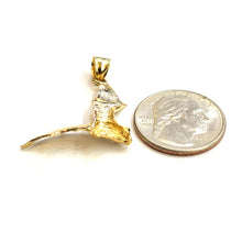 Load image into Gallery viewer, New 14k yellow gold 3D flying bat pendant charm gift fine jewelry polished 3.4g