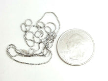 Load image into Gallery viewer, New 14K white Gold 0.8mm Square Box Chain Necklace fine gift jewelry 1.7g 16"