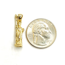 Load image into Gallery viewer, 14k Yellow gold 3D New York statue of liberty pendant charm Gift fine jewelry 3g
