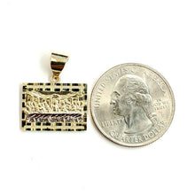 Load image into Gallery viewer, 14k two tone gold last supper pendant charm diamond cut fine gift jewelry 2.5g