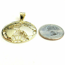 Load image into Gallery viewer, 10k yellow gold round globe planet earth world map pendant jewelry 1.34" 5.2g