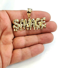 Load image into Gallery viewer, New 10k yellow Gold Savage Pendant charm diamond cut fine gift jewelry 5.7g