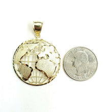 Load image into Gallery viewer, 10k yellow gold round globe planet earth world map pendant jewelry 1.34" 5g