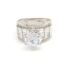 Load image into Gallery viewer, New 14k white Gold woman's engagement ring round cubic zirconia size 7