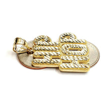 Load image into Gallery viewer, New 10k yellow Gold Hip Hop word Pendant charm diamond cut fine jewelry 7.2g