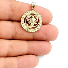 Load image into Gallery viewer, 10k yellow Gold cancer crab zodiac sign round Pendant charm fine jewelry 2.6g