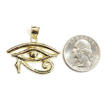 Load image into Gallery viewer, 10k yellow Gold Egyptian eye of Horus protection Pendant fine gift jewelry 3.9g