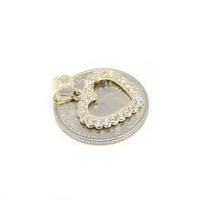 Load image into Gallery viewer, New 14k yellow Gold heart Pendant charm zirconia gift for her fine jewelry 1.9g