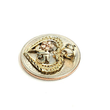 Load image into Gallery viewer, New 14k tri color Gold heart 15 años 15 years Pendant charm fine jewelry 1.6g