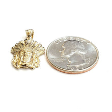 Load image into Gallery viewer, New 14k solid yellow Gold Chief face head Pendant fine jewelry 2.6g