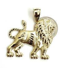 Load image into Gallery viewer, 10k yellow solid Gold lion full body Pendant charm Leo zodiac fine jewelry 7.7g