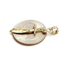 Load image into Gallery viewer, New 14k yellow Gold solid sword Machete Pendant charm gift fine jewelry 1.4g