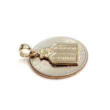 Load image into Gallery viewer, 14k yellow gold tablets of law star of David Jewish Israel torah pendant 2.2g
