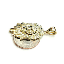 Load image into Gallery viewer, 10k yellow solid Gold lion head face zodiac Pendant charm fine jewelry 3.9g