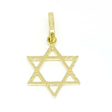 Load image into Gallery viewer, 14k yellow gold star of David Jewish Israel charm pendant religious jewelry 0.6g