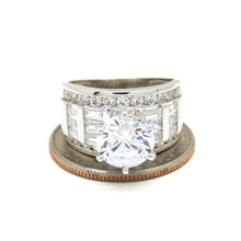 Load image into Gallery viewer, New 14k white Gold woman's engagement ring round cubic zirconia size 7