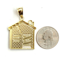 Load image into Gallery viewer, New 10k yellow gold trap house pendant charm diamond cut gift fine jewelry 5g