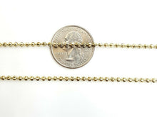 Load image into Gallery viewer, 10K yellow gold 2.5mm ball bead chain moon cut Necklace fine jewelry 9.5g 20"
