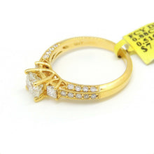 Load image into Gallery viewer, 1.39Ct Natural Diamond 18k yellow Gold women Wedding Engagement Ring Size 6.75