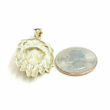 Load image into Gallery viewer, 10k yellow solid Gold lion head face zodiac Pendant charm fine jewelry 4.2g