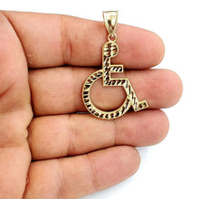 Load image into Gallery viewer, 10k yellow Gold handicap disability Pendant charm diamond cut fine jewelry 2.6g