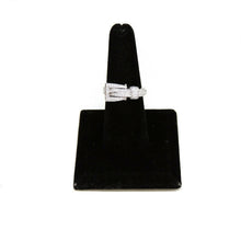 Load image into Gallery viewer, 0.55ct genuine diamond 14k White Gold Women belt buckle Ring fine jewelry Size 7