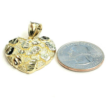 Load image into Gallery viewer, New 10k yellow gold nugget heart pendant charm fine gift for women jewelry 4.7g