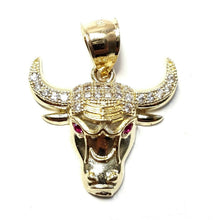 Load image into Gallery viewer, 10k yellow Gold Taurus bull zodiac Pendant charm zirconia fine gift jewelry 3g