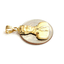 Load image into Gallery viewer, 14k yellow gold Jesus Malverde Narco saint Sinaloa pendant charm fine gift 2.2g
