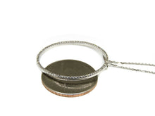 Load image into Gallery viewer, 14k white Gold 0.40Ct Diamond 1.26" diameter circle of love necklace jewelry 16"