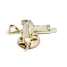 Load image into Gallery viewer, New 10k yellow Gold solid Uzi machine gun Pendant charm fine jewelry unisex 7.6g
