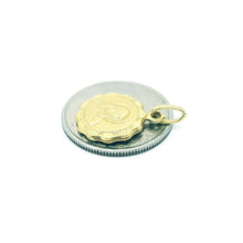 Load image into Gallery viewer, New 14k yellow gold round hollow virgin Mary Guadalupe pendant charm 0.60" 1.5g