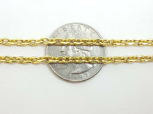 Load image into Gallery viewer, New 10K yellow gold 3.5mm Hollow rolo link chain Necklace 10.7 Grams 30"